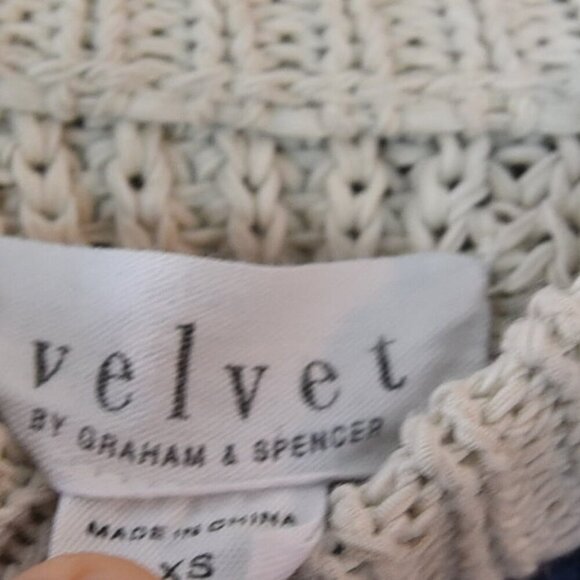 Velvet Striped Sweater XS Fisherman Coastal Heavy Knit French Minimalist - Picture 7 of 8